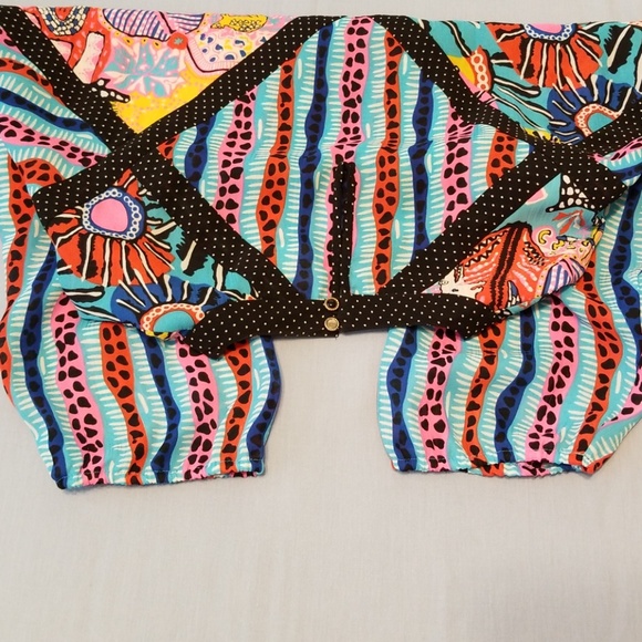 Diane Freis Vintage 80's Georgette Crop Blouse - Picture 7 of 7